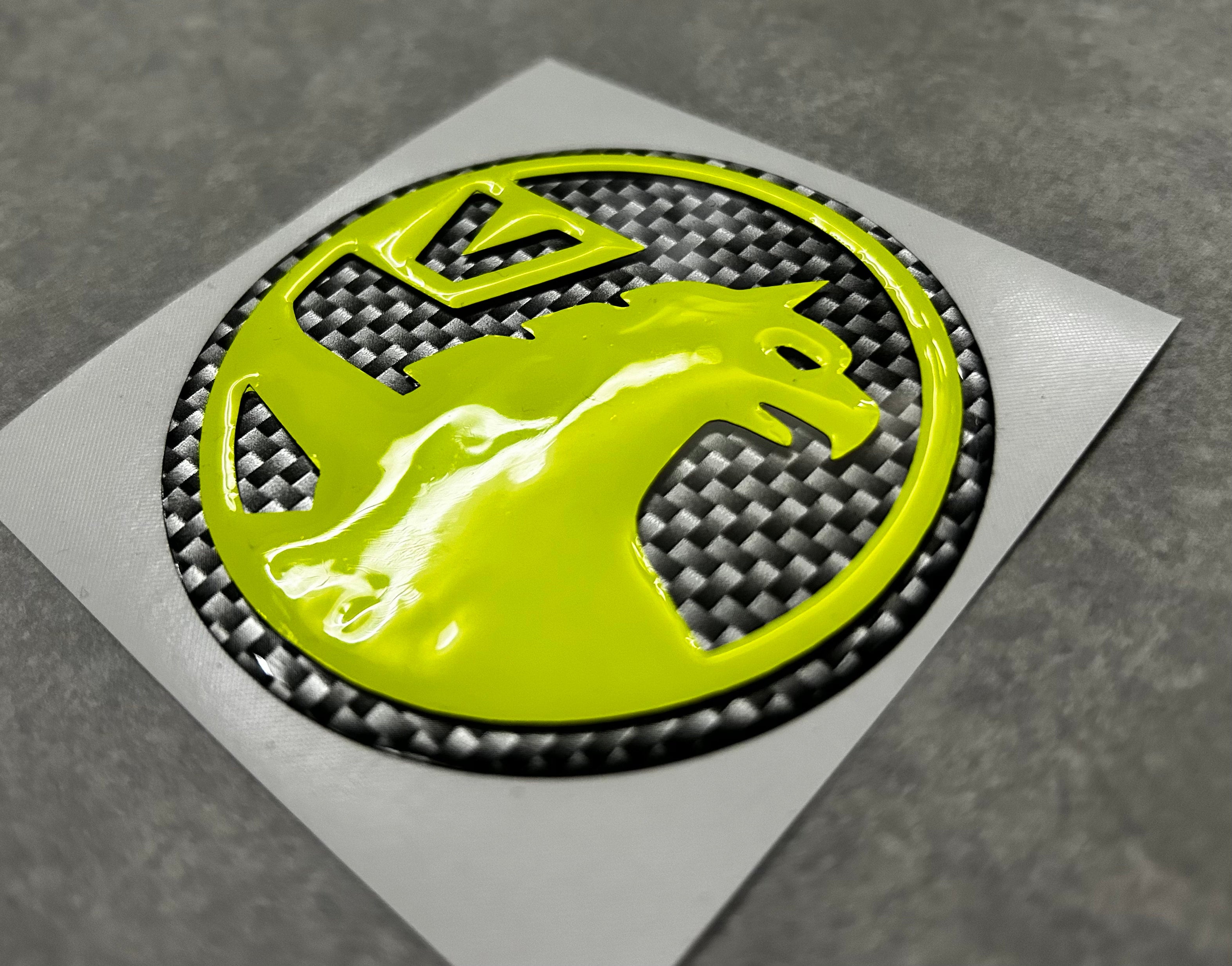 Vauxhall Griffin Sticker/Decal – Yellow On Black, 50mm, High Gloss Domed Gel Finish, JakeDesigns